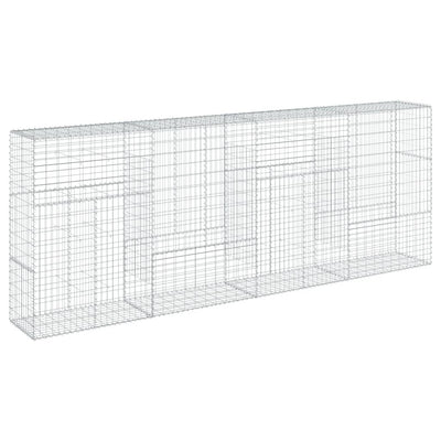 gabionkurv med cover 400x50x150 cm galvaniseret jern