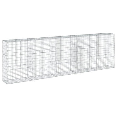 gabionkurv med cover 500x50x150 cm galvaniseret jern