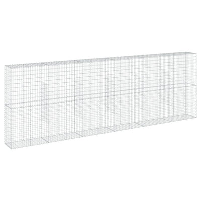 gabionkurv med cover 600x50x200 cm galvaniseret jern