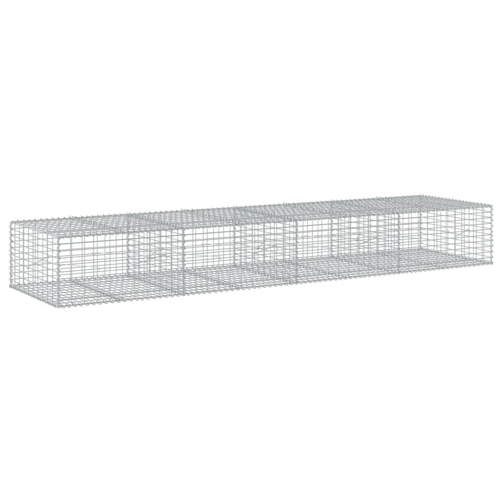 gabionkurv med cover 400x100x50 cm galvaniseret jern