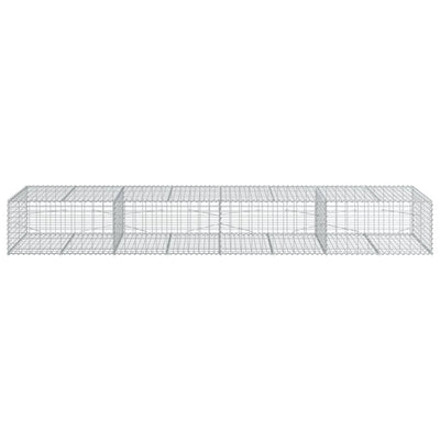 gabionkurv med cover 400x100x50 cm galvaniseret jern