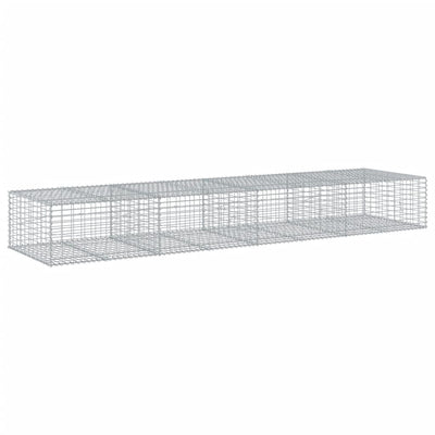 gabionkurv med cover 400x100x50 cm galvaniseret jern