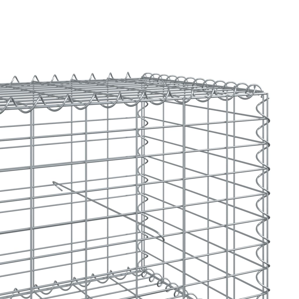 gabionkurv med cover 700x100x50 cm galvaniseret jern