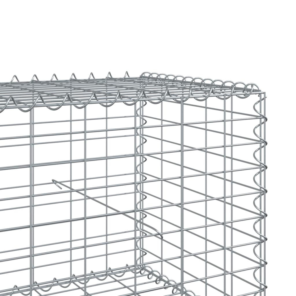 gabionkurv med cover 1000x100x50 cm galvaniseret jern