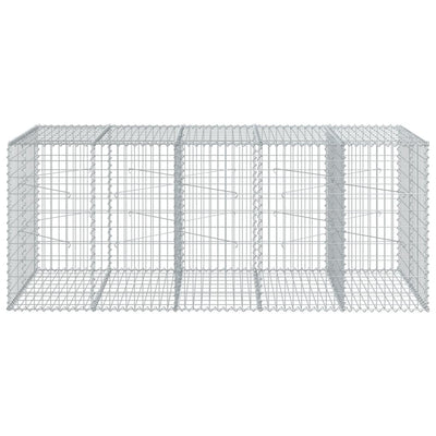 gabionkurv med cover 250x100x100 cm galvaniseret jern