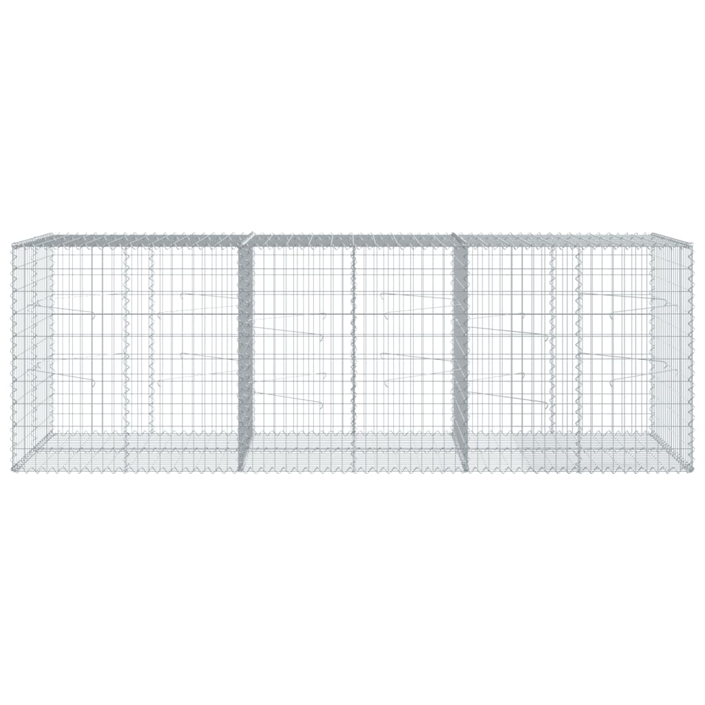 gabionkurv med cover 300x100x100 cm galvaniseret jern