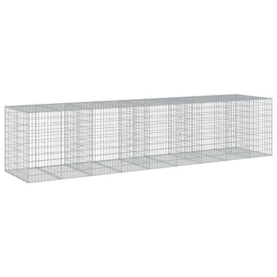 gabionkurv med cover 450x100x100 cm galvaniseret jern