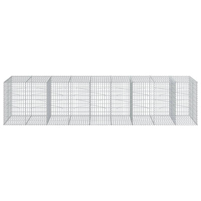 gabionkurv med cover 450x100x100 cm galvaniseret jern