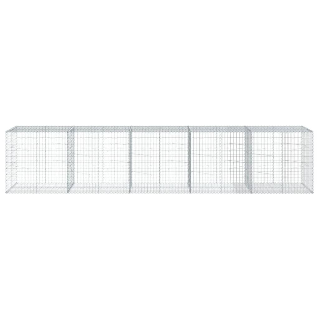 gabionkurv med cover 500x100x100 cm galvaniseret jern