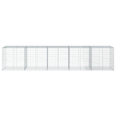 gabionkurv med cover 500x100x100 cm galvaniseret jern