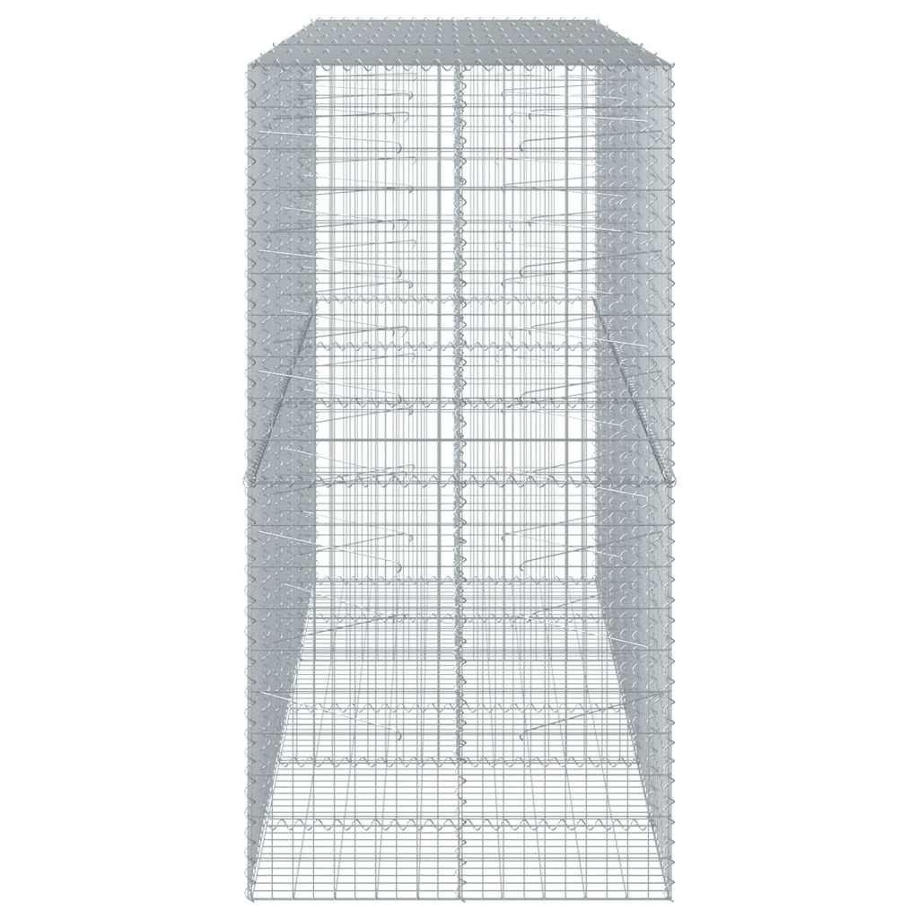 gabionkurv med cover 300x100x200 cm galvaniseret jern