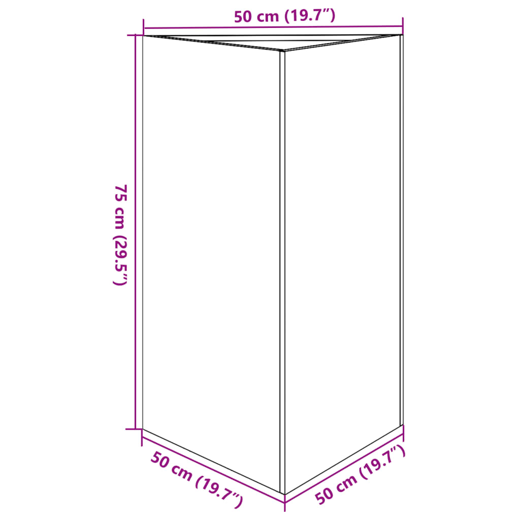 plantekrukke 50x43x75 cm trekantet stål antracitgrå