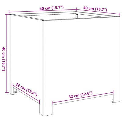 plantekrukke 40x40x40 cm galvaniseret stål