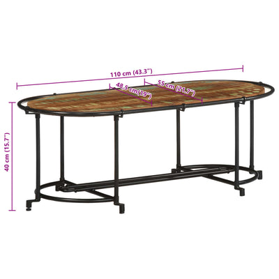 sofabord 811x55x40 cm massivt genbrugstræ