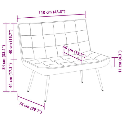 bænk 110x74x84 cm velour lyserød