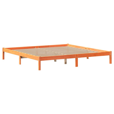 sengeramme uden madras 200x200 cm massivt fyrretræ gyldenbrun