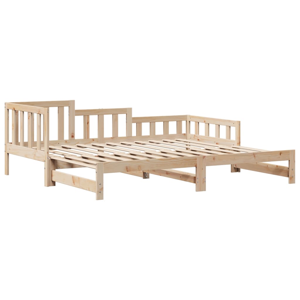 daybed med udtræk og skuffer uden madras 90x190 cm