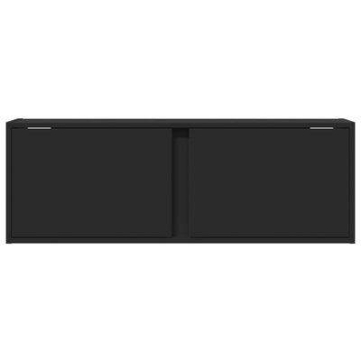 væghængt tv-bord med LED-lys 100x31x35 cm sort