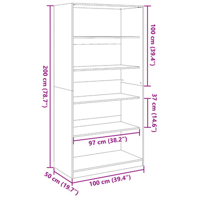 klædeskab 100x50x200 cm konstrueret træ hvid