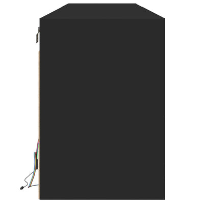 væghængt tv-bord med LED 180x31x45 cm sort