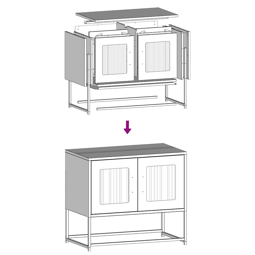 tv-bord 68x39x60,5 cm koldvalset stål lyserød