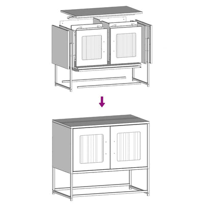 tv-bord 68x39x60,5 cm koldvalset stål antracitgrå