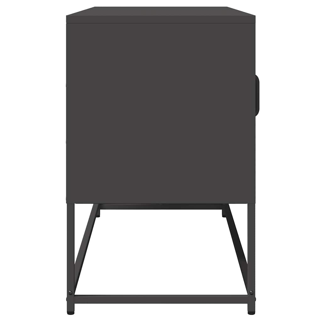 tv-bord 100,5x39x60,5 cm koldvalset stål sort