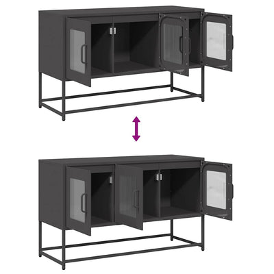 tv-bord 100,5x39x60,5 cm koldvalset stål sort