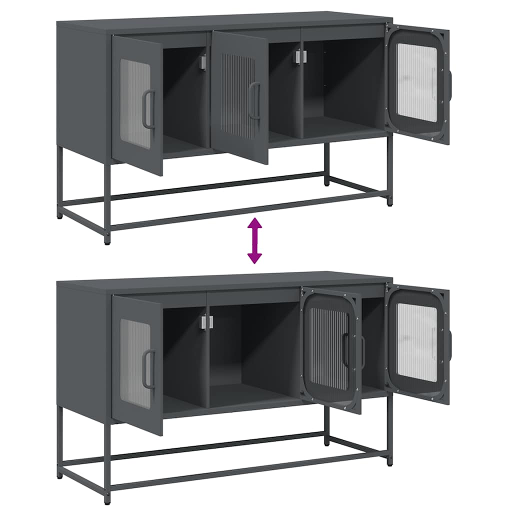 tv-bord 100,5x39x60,5 cm koldvalset stål antracitgrå