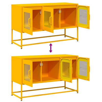 tv-bord 100,5x39x60,5 cm koldvalset stål sennepsgul