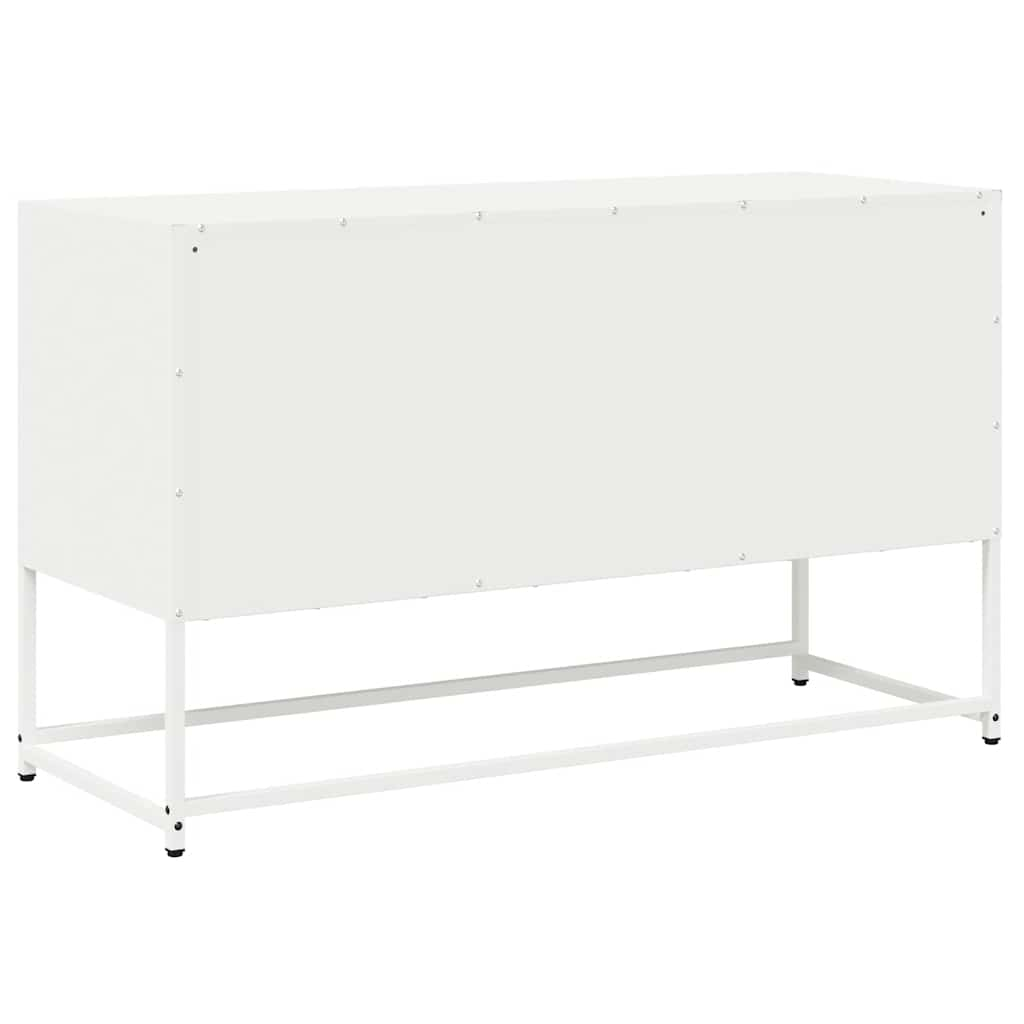 tv-bord 100,5x39x60,5 cm koldvalset stål hvid