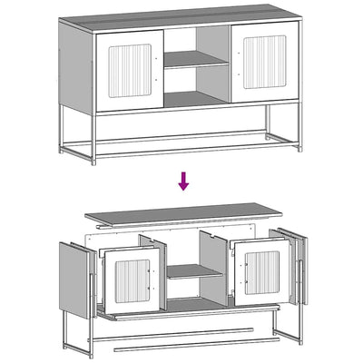 tv-bord 100,5x39x60,5 cm stål sort