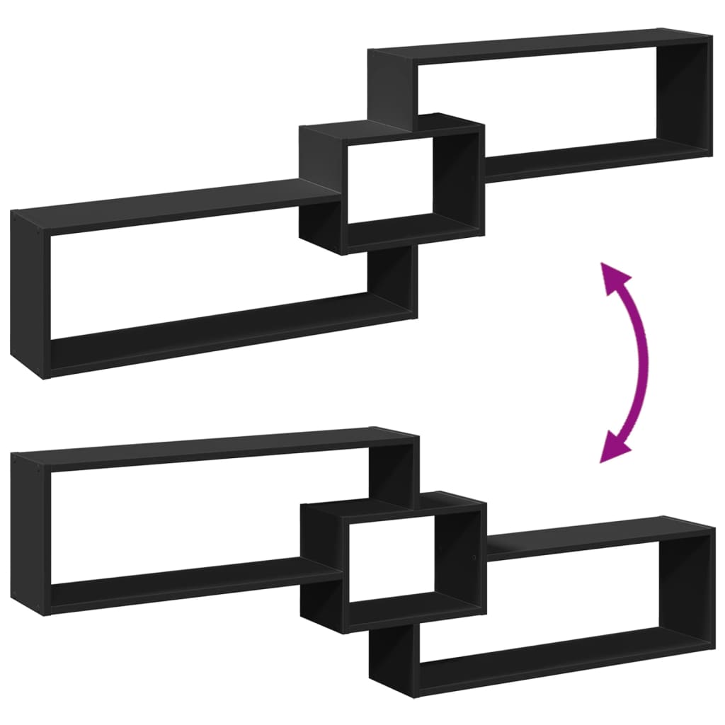 vægskab 158x18x53 cm konstrueret træ sort