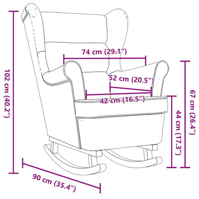 gyngestol 74x90x102 cm stof sort