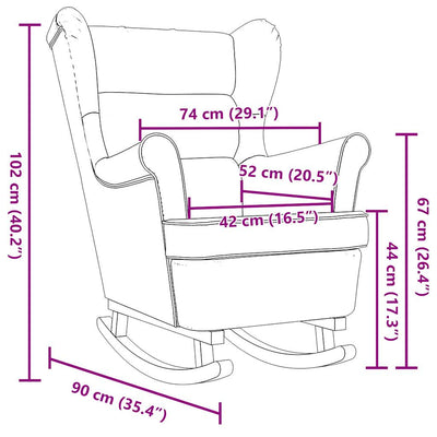 gyngestol 74x90x102 cm stof gråbrun