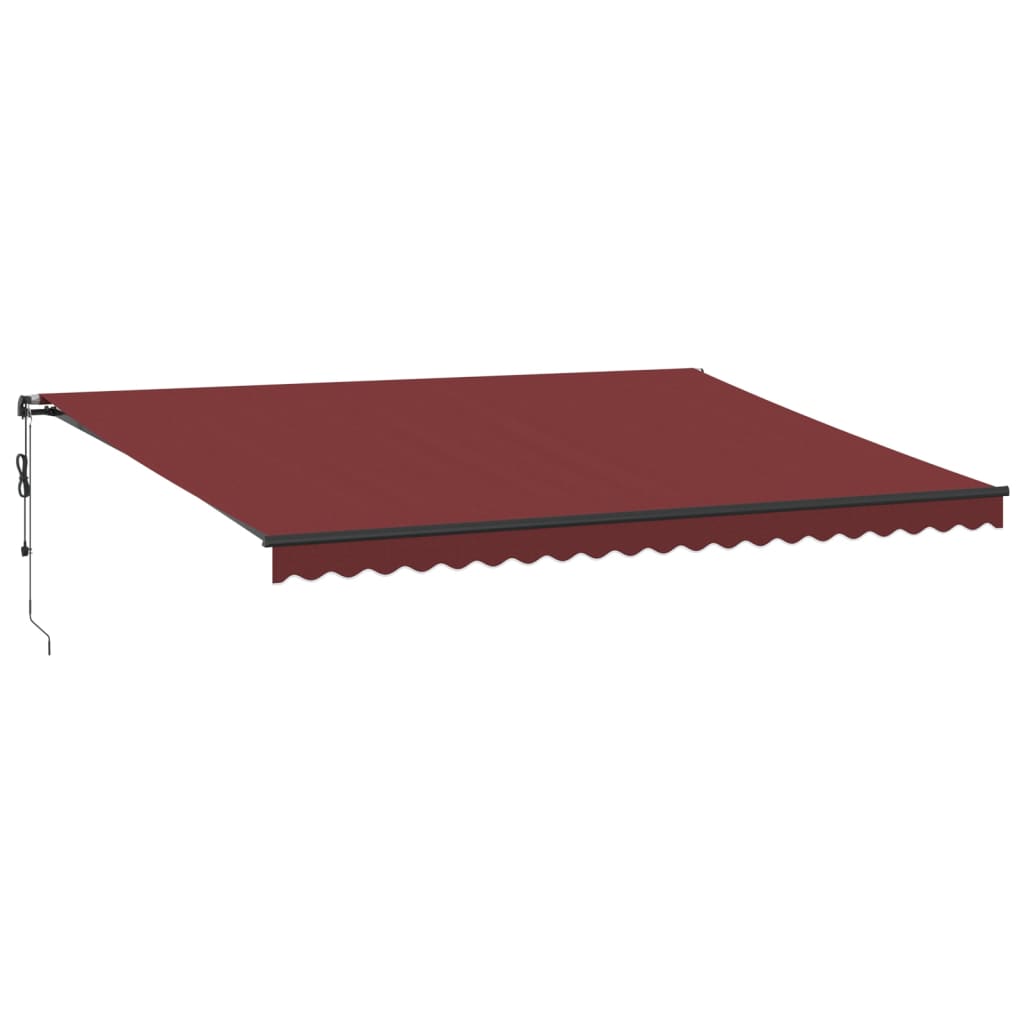 markise med LED-lys 500x300 cm automatisk betjening bordeaux