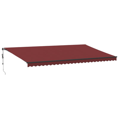 markise med LED-lys 600x300 cm automatisk betjening bordeaux