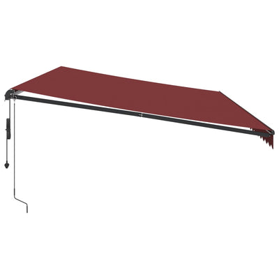 markise med LED-lys 600x300 cm automatisk betjening bordeaux