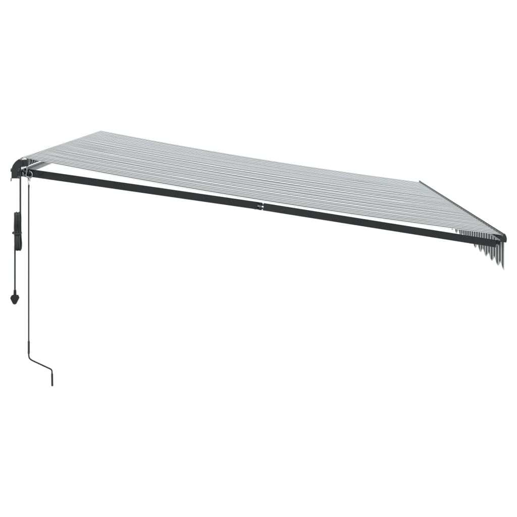 markise m. LED 450x300 cm automatisk betjening antracitgrå hvid