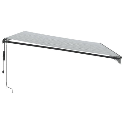 markise m. LED 500x300 cm automatisk betjening antracitgrå hvid