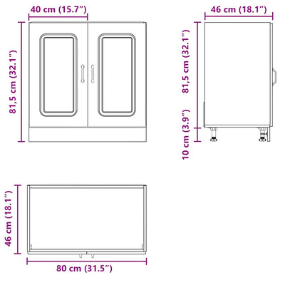 underskab til vask Kalmar 80x46x81,5 cm antikt træ