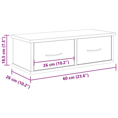 vægskab 60x26x18,5 cm konstrueret træ gammelt træ