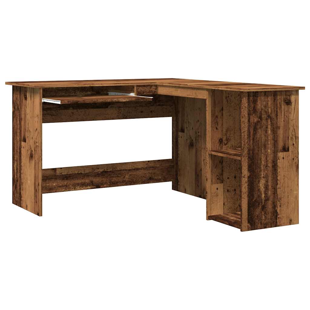 Hjørneskrivebord gammelt træ 120x140x75 cm konstruktionstræ