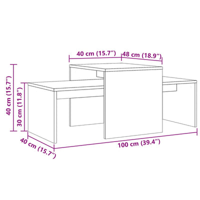 sofabord 100x48x40 cm konstrueret træ antikt træ