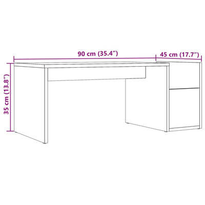 sofabord 90x45x35 cm konstrueret træ antikt træ