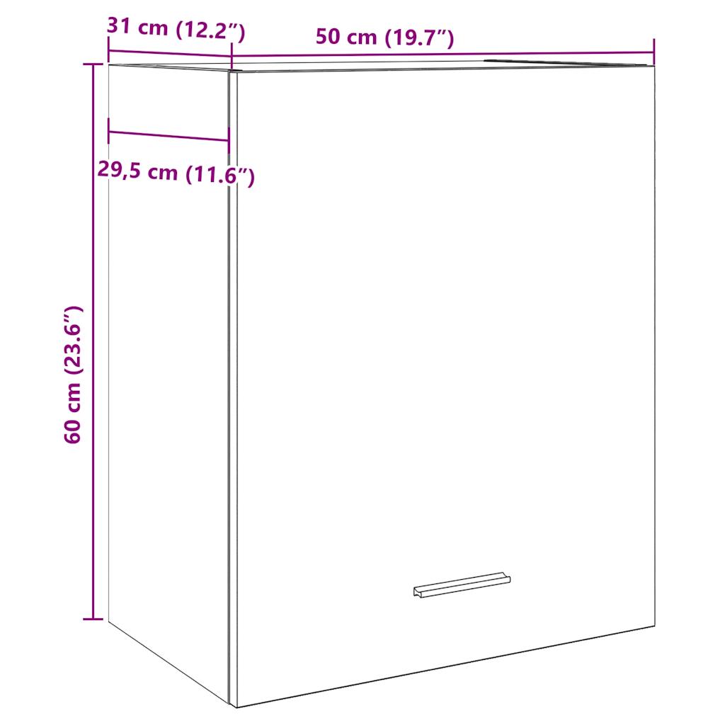 vægskab 50x31x60 cm konstrueret træ antikt træ