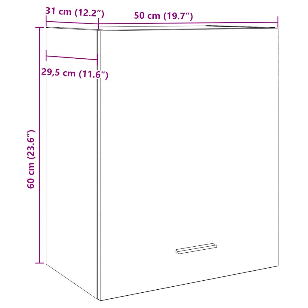 vægskabe 2 stk. 50x31x60 cm konstrueret træ kunsteg