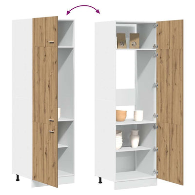 indbygningsskab til køl 60x57x207 cm konstrueret træ kunsteg