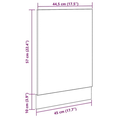 låge til opvaskemaskine 45x3x67 cm betongrå