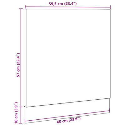 låge til opvaskemaskine 60x1,5x67 cm konstrueret træ betongrå